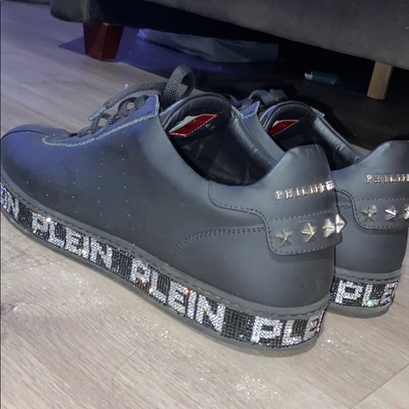 BLACK PHILIPP PLEIN CRYSTAL BOTTOM SNEAKERS - Picture 1 of 6